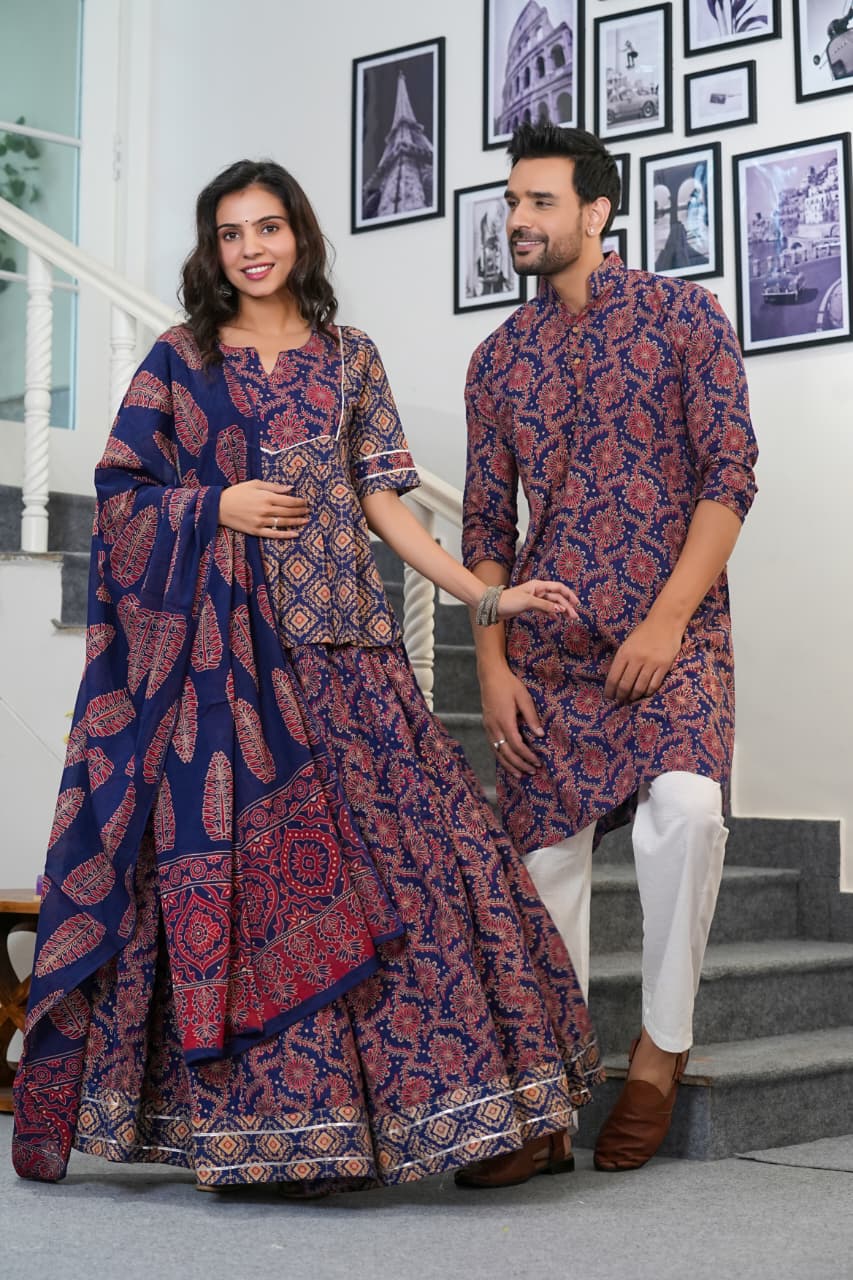 Couple Dress Collection of Lehenga Choli & Gent's Kurta Payzama d6