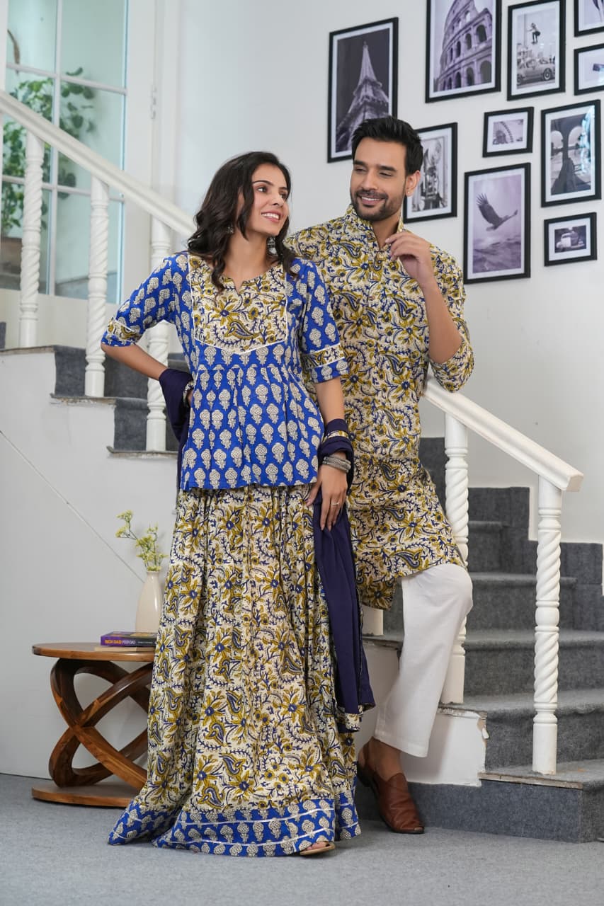 Couple Dress Collection of Lehenga Choli & Gent's Kurta Payzama d7