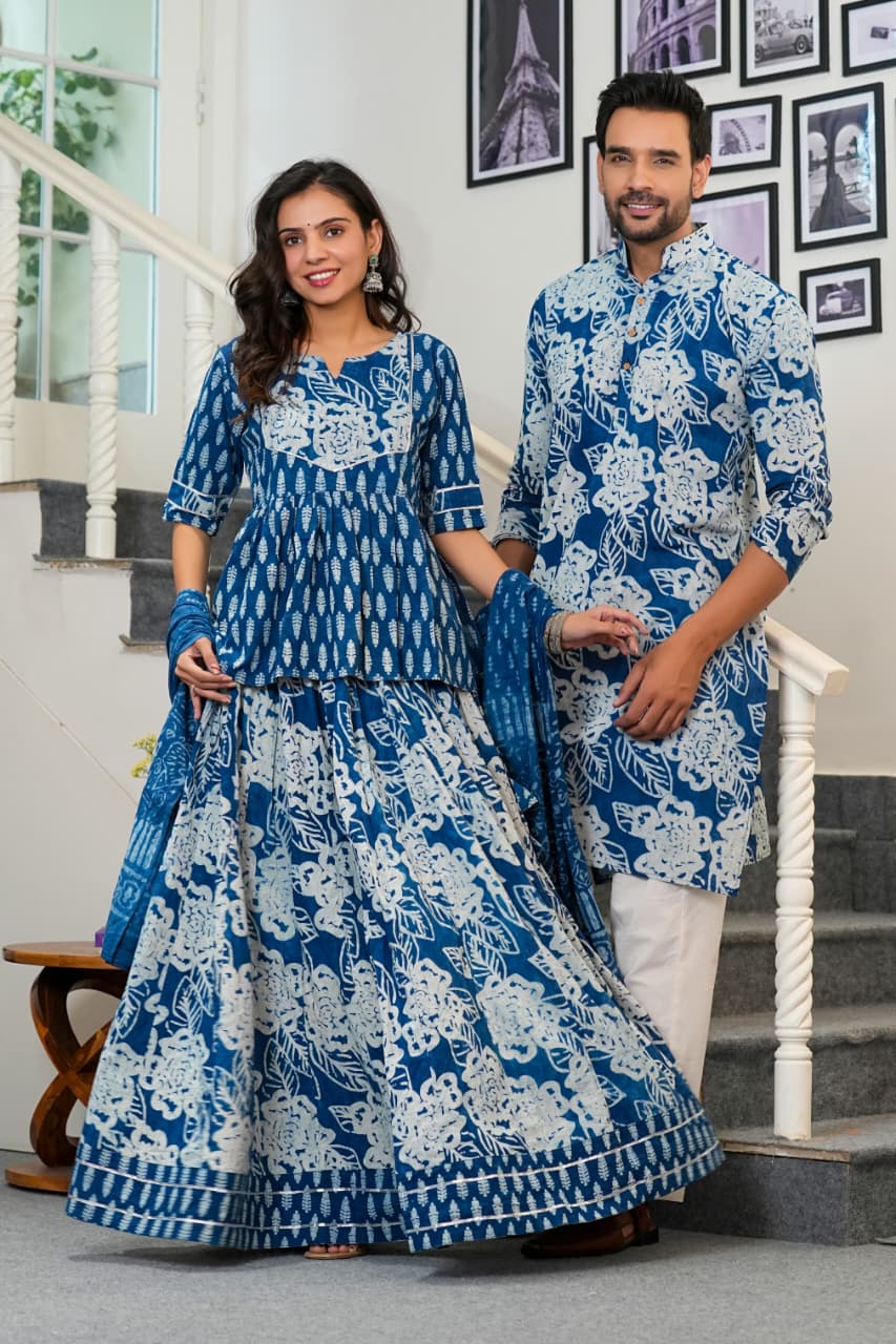 Couple Dress Collection of Lehenga Choli & Gent's Kurta Payzama d3